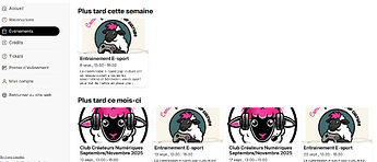 Par contre il s'affiche dans l'interface bookings